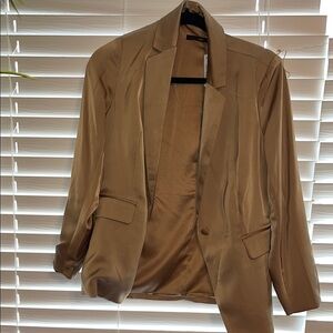 Women satin Tan Blazer small